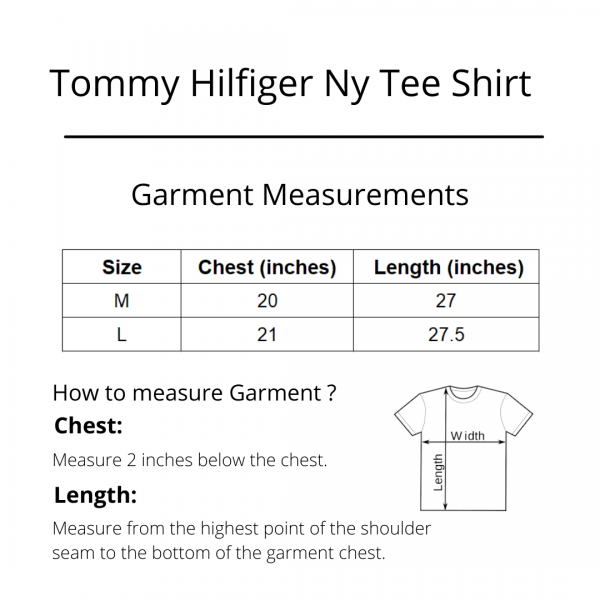 Tommy Hilfiger Ny T shirt Size Chart