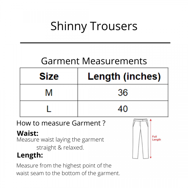 Shinny trouser Size Chart
