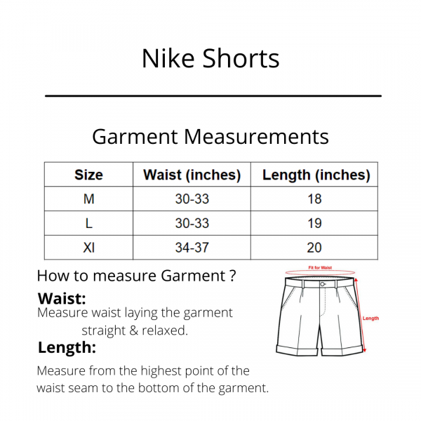 nike Shorts blue Size Size Chart