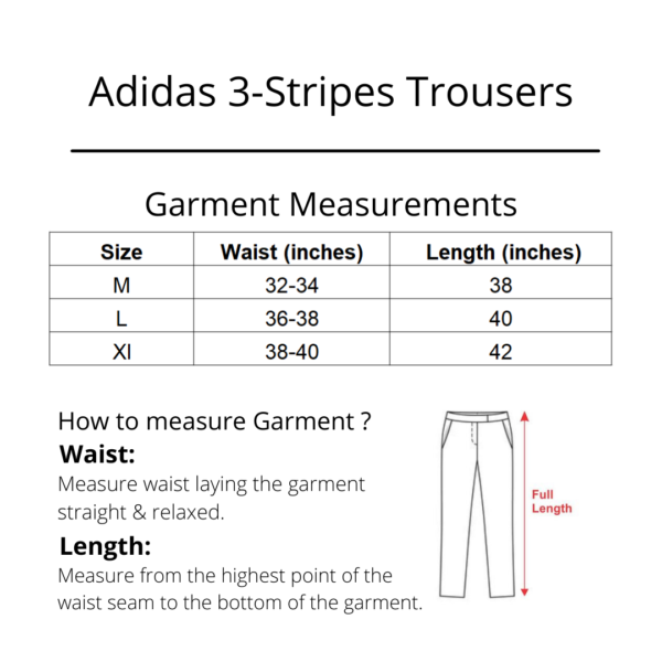 Adidas trouser Size Chart